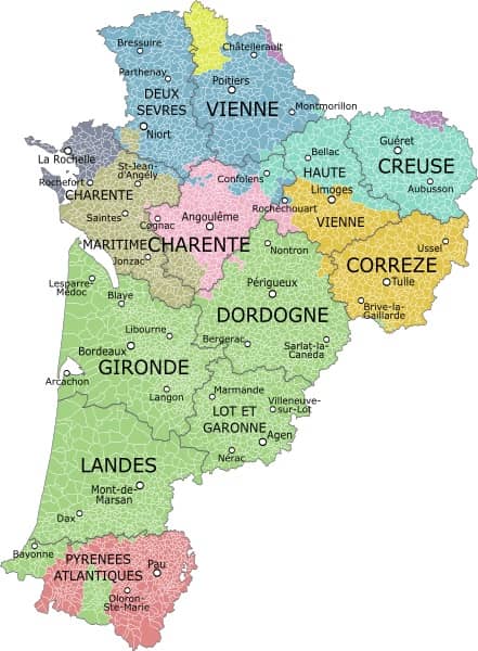 départements de nouvelle aquitaine