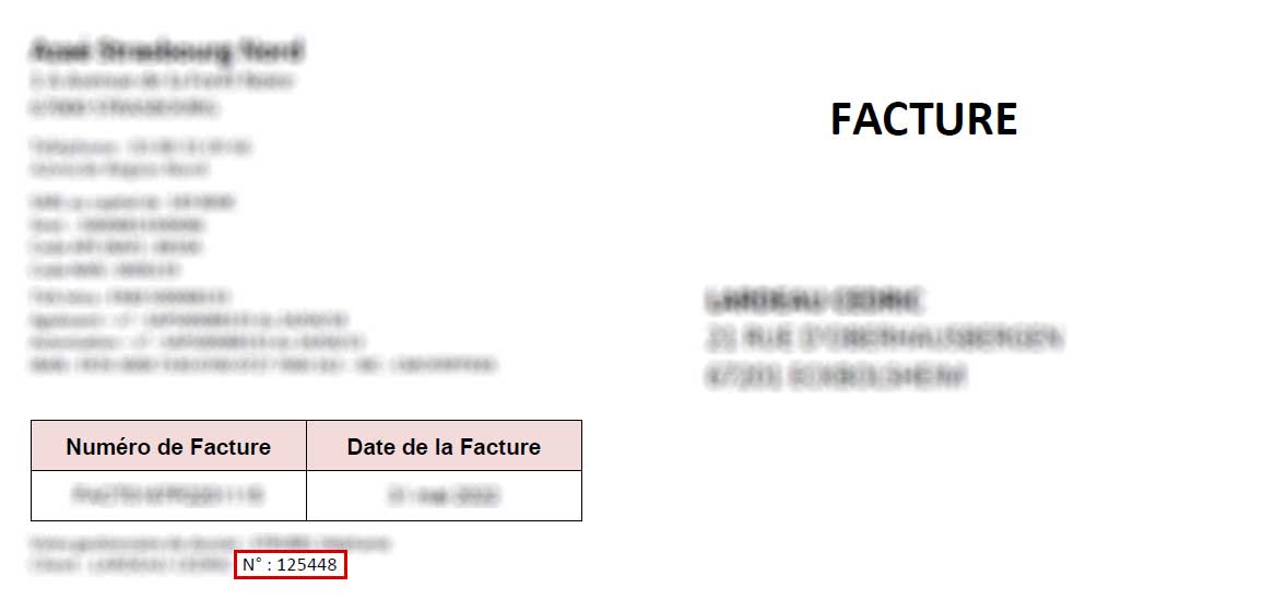 numéro de client facture